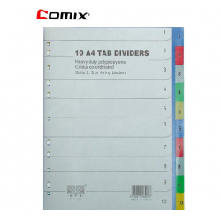 Διαχωριστικά πλαστικά Α4, 1-10 θέματα Διαχωριστικά πλαστικά Α4, 1-10 θέματα